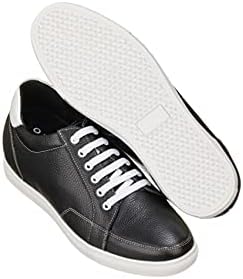 CALTO Men's Invisible Height Increasing Elevator Shoes - Black Leather Lace-up Casual Sneakers - 2.5 Inches Taller - K0081- Size 8 D(M) US | Image 4