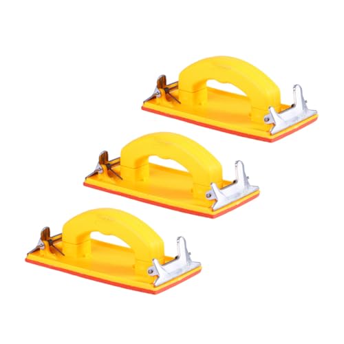 CTIRCHIU 3個 手動サンダー 人間工学ハンドル クリップ固定式サンドペーパーホルダー スポンジ底板付 木工 属 壁面研磨用 ラ ランダムカラー