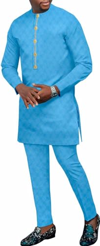 Tenues Coupe Slim Hauts et Pantalon Dashiki pour Soirées et Célébrations