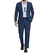 COOFANDY Men's Suits Regular Fit 2 Piece Suit Set One Button Solid Blazer and Pants for Wedding P...