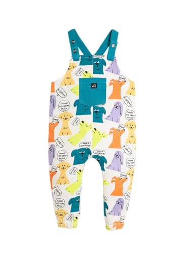 Image of Whistle & Hops Kid's Cotton Casual Comfortable Dogs Chitchat Dungaree For Boys