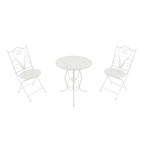 AXI Eloise Table Et Chaise Bistrot, 2 Chaises 1 Table, Ensemble Bistro Extérieur Blanc Cassé - Salon De Jardin Bistrot, Table Bistrot Mosaique pour...
