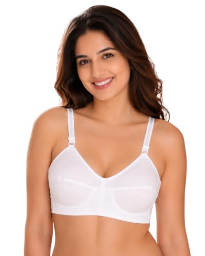 Image of SONA Women's Bee Heart Cotton Full Coverage Non Padded Elastic Straps Bra