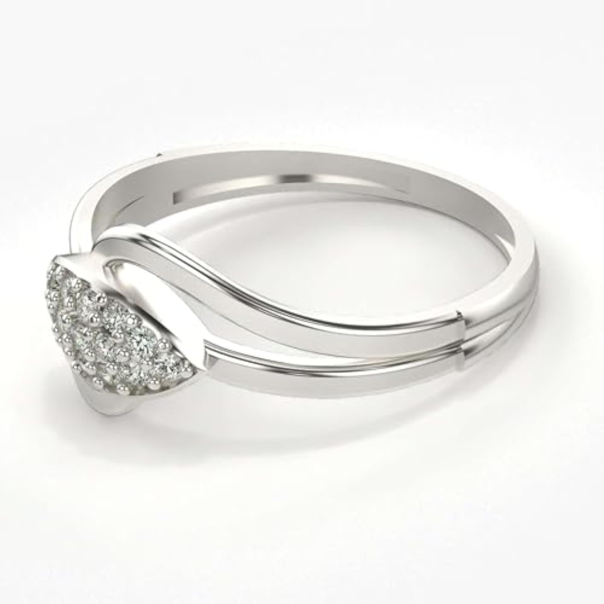 Women's Sterling Silver & Certified Lab Grown Diamond Ring, 0.12cts
