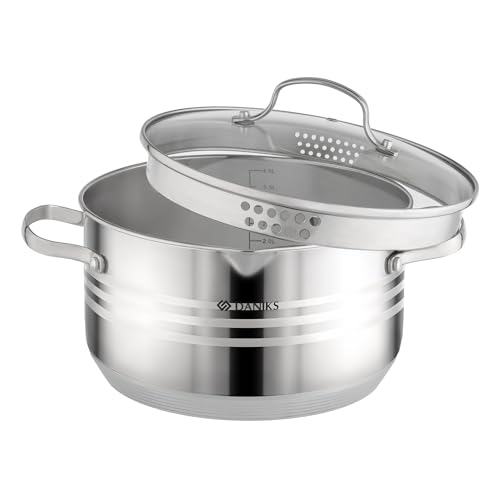 Daniks Tokio Stainless Steel Stock Pot 4.5 Quart, with Glass …