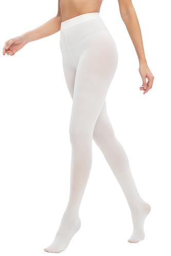 Image of HeyUU Women's 80D Ultra Soft Opaque Tights, High Waist Solid Color Footed Pantyhose with 29 Colors