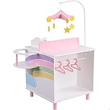 ¡Es hora de asear a tu bebé! Con este cambiador de madera de Teamson Kids para muñecos podrás bañar, cambiar o dar de comer a tu bebé como nunca. Gracias a su carrusel de estrellitas el bebé se calmará y relajará al instante y estará tranquilo y entretenido todo el tiempo