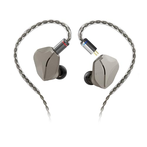 HIDIZS MP145 in Ear Monitor Headphone, HiFi Wired Gaming Earbuds, Hybrid IEM Earphones, Ultra-Large Planar Magnetic Driver, Aviation Aluminum Alloy Shell, for Musician, 4.4 mm Plug, Titanium