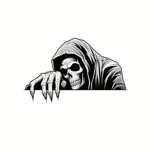 Sticker Grim Reaper Peeking pour skateboard et bouteille d'eau branchée