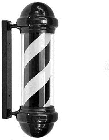 MFYHMY Poste de barbero, luz LED para barbería, Poste de barbero de 73cm, Logotipo de peluquería, luz giratoria Impermeable, Letrero de Tienda de salón al Aire Libre