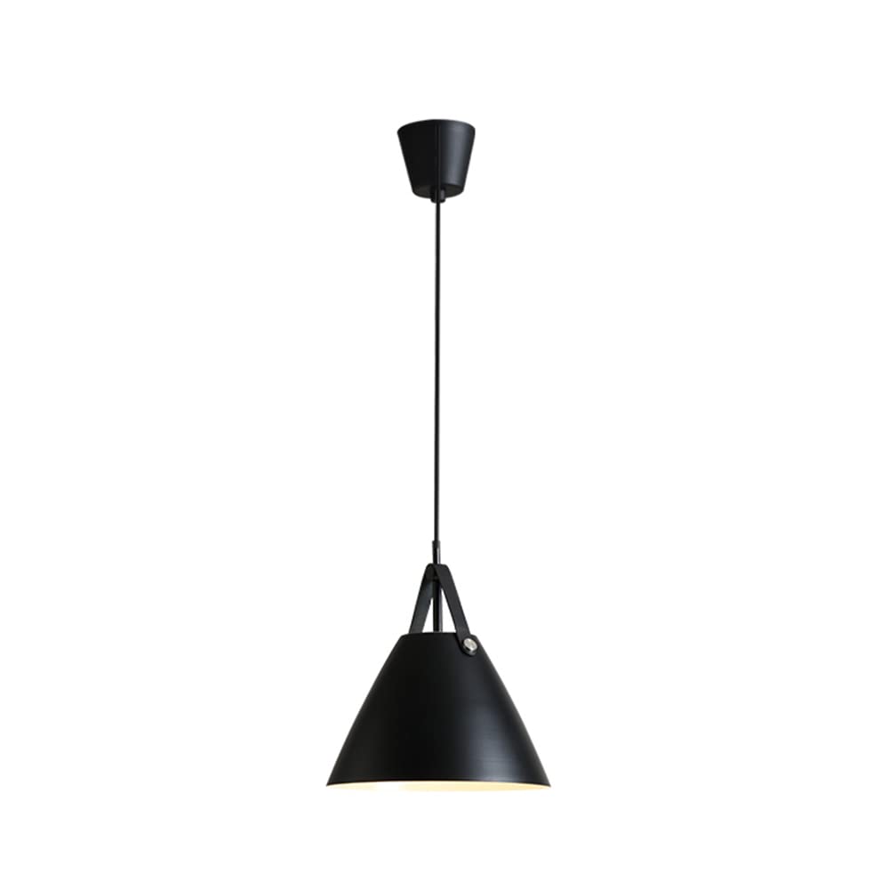 Lampa wisząca, skórzana lampa sufitowa E27 w stylu vintage z metalowym kloszem przemysłowa lampa wisząca/do jadalni na farmie żyrandol na poddaszu/kuchnia oprawa oświetleniowa do kawiarni