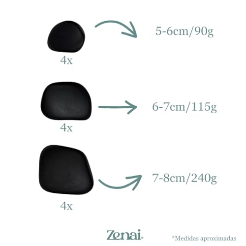 Zenai - Kit Pedras Quentes Vulcânicas | Basalto | 100% Natural | Massagem