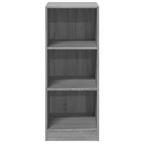 Armario gris Sonoma plegable independiente de madera con estantes 5
