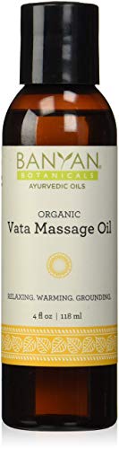 Banyan Botanicals Vata Massage Oil, 4 oz - USDA Organic - Relaxing & Warming - Grounding Herbal Massage Oil for Skin & Muscles