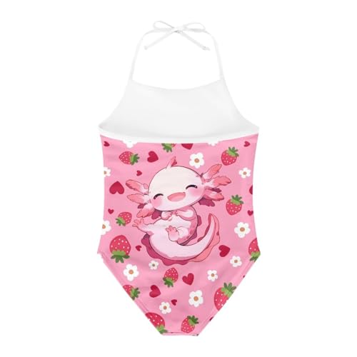 Image of Girls One Piece Swimsuit Summer Quick Dry Beach Sport Bathing Suit Halter Strap 1-10 Little Kids Toddler Swimwear