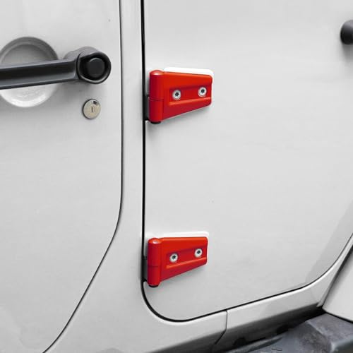 RT-TCZ for Jeep JK Door Hinge Covers Protector Trim Red for Jeep Wrangler JK JKU 2007-2017 Red Exterior Accessories 8pcs by RT-TCZ - Used condition - Image 5