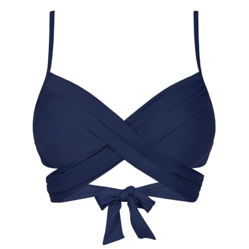 Hilor Women's Underwire Bikini Top Criss Cross Swimsuits Retro Push Up Bathing Suit Swim Tops