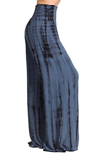 HEYHUN Womens Palazzo Pants Tie Dye Boho Gauze Casual & Lounge Wide Leg Bottoms S-XL2