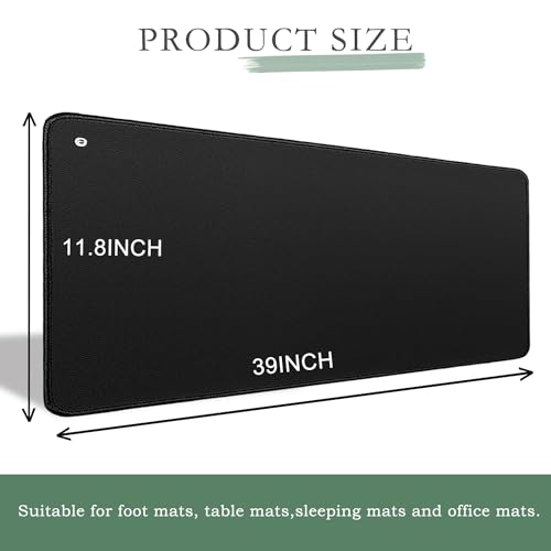Image of Grounding Mat with 15ft Cord, Ultra Soft PU Leather, Relieve Anxiety and Pain, 11.8x39inches, Black