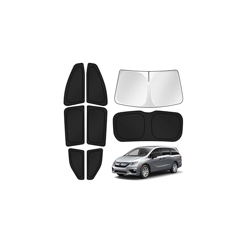 Image of Canvcle Window Shades for 2018-2025 2026 Honda Odyssey Accessories Windshield Sun Shade Side Rear Window Cover Sunshade Sun Visor Shield Privacy Protection for Camping Keep Vehicle Cool Black 8PCS