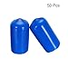 for Industrial Hardware Tool Part, 50pcs Rubber End Caps 11mm ID PVC Round Tube Bolt Cap Cover Blue