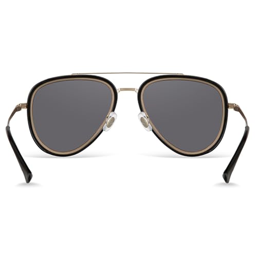 Classic Pilot Polarized Sunglasses for Men, Metal Frame, Nylon Lenses, Silicone Nose Pads3