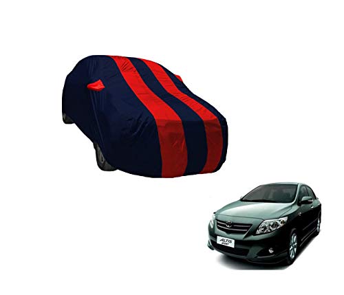 Image of Auto Hub Car Cover Compatible with Altis with Weather Proof, Mirror Pocket, Triple Stitched, Altis Car Cover- Navy-Red
