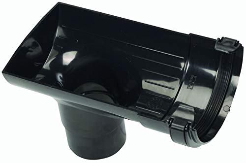 Hunter Plastics Ltd (R12:B 112MM Half Round Stop END Outlet Black) Half Round guttering Components. Select Individual Parts as Required.