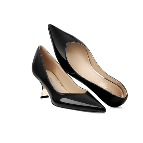 Image of Women Low Kitten Heels Women's Dressy Pumps Pointed Closed Toe Elegant Wedding Pumps Formal Work Office Comfortable Shoes Classic Pumps for Women