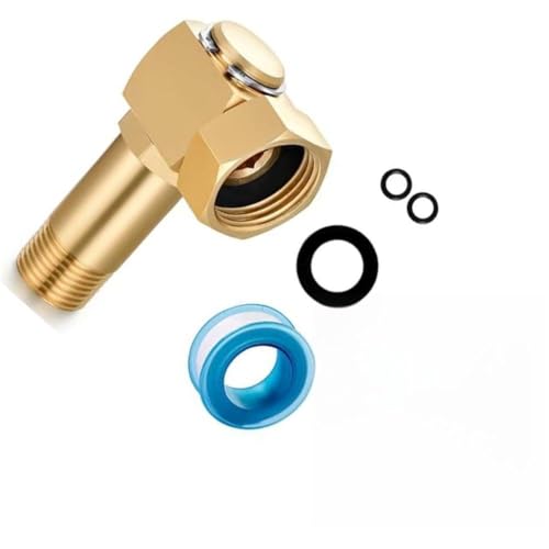 Messing Gartenschlauchtrommel Ersatzteile für Universal Schlauchtrommeln, 1-teiliger Verbinder mit 3 Unterlegscheiben & Dichtungsband, korrosionsbeständige Armatur für Rasenbewässerung, Autowäsche und