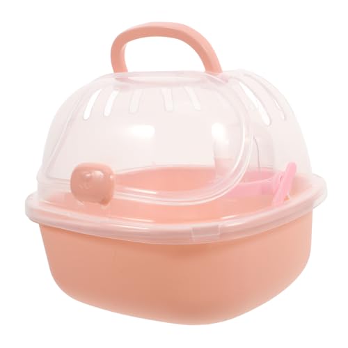 BESPORTBLE Small Pet Carrier Hamster Travel Container Half-View Hamster Cage Handle Design Stylish Outdoor Carrier for Rats