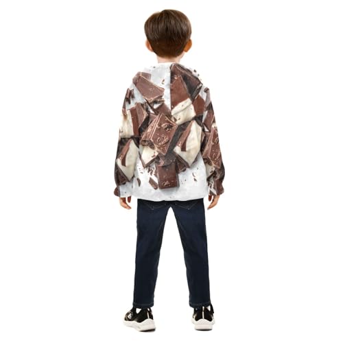 Broken Chocolate Girls Fleece Jacket Girls Fall Jacket Girls Zip Up Hoodie Girls Sherpa Jacket 2-10T4