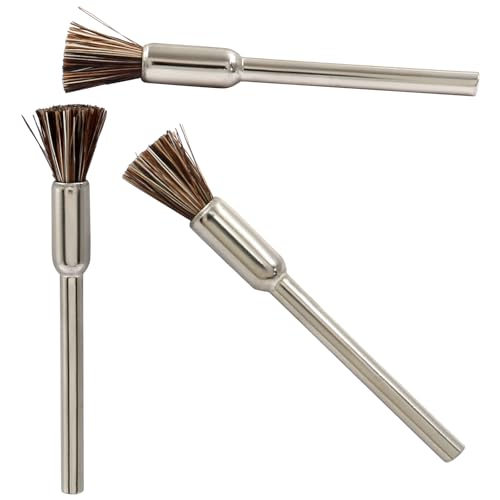 Image of 30Pcs Horse Hair Wire Cleaning End Brushes Pen, 2.3mm Mandrel Wire Bushes Set, Rust Paint Removal Bits Polishing Rotary Tool Accessories, 1 /5 inch x 3 /32 inch