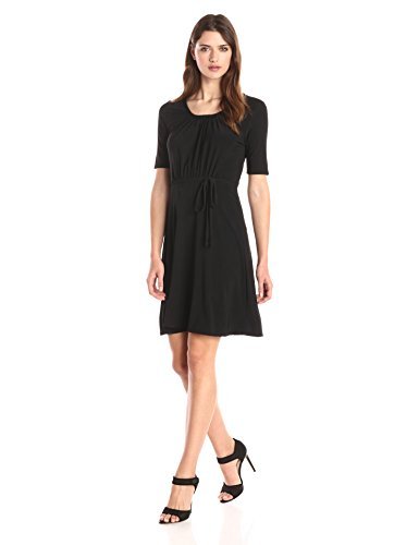 Star Vixen Women's Ss Jewel Gather Neck W Piping and Tie Belt