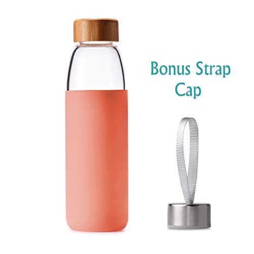 Borosilicate Glass Water Bottles 25 Oz, Reusable for Men and Women