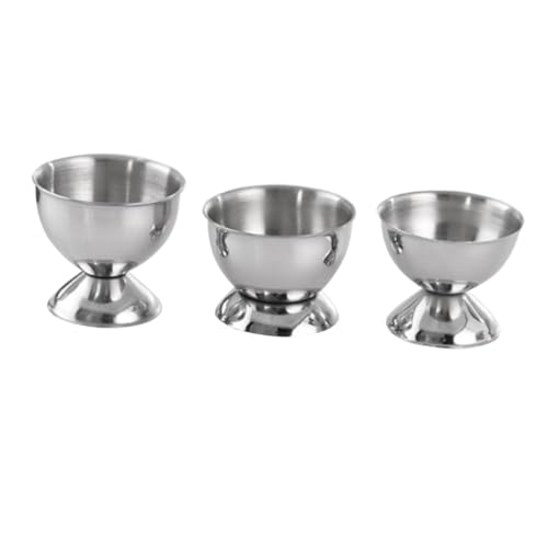 JECOMPRIS 3pcs Stainless Steel Egg Cups Creative Egg Tray and for Kitchen Easy to Clean for Kitchen Supplies