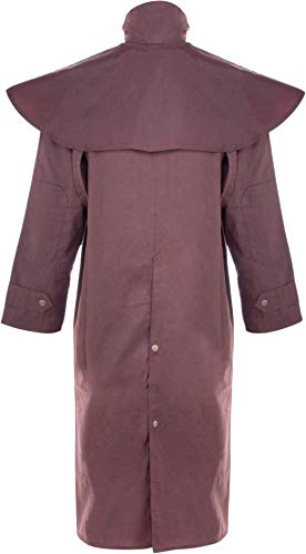 Acerugs Mens Oil Cloth Oilskin Western Australian Waterproof Duster Coat Jacket (Brown, Large) #TOP5