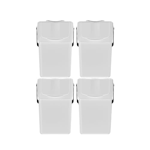 Set de 4 cubos de basura KEDEN SORTIBOX para reciclado, blanco, 100L