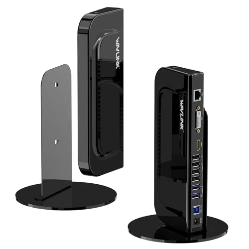 Image of Docking Station Dual Monitor, WAVLINK 13-in-1 USB C Docking Station for M1 /M2 Mac, Windows, Thunderbolt 3&4, USB4 (Dual Video: HDMI and DVI /VGA /HDMI, Gigabit Ethernet, Audio, Mic, 6 USB Ports)