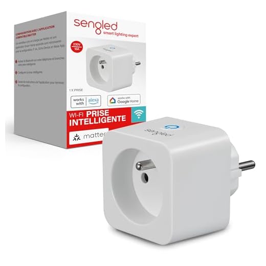Prise intelligente Sengled, compatible Matter, fonctionne avec Alexa, appairage instantané, prend en charge jusqu’à 2300 W, plateforme compatible Matter requise, 2,4 GHz, Wi-Fi, 1 paquet