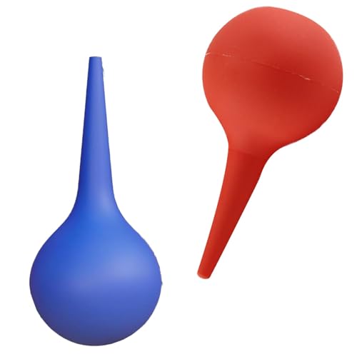 2-Pack Rubber Ear Syringe Bulbs for Gentle Wax Removal - Safe for Adults and Kids Reusable Ear Cleaning Tool