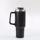 YUJIEBB Taza 40 oz con asa, Termo para café, Taza de café de Acero Inoxidable con Pajita, Termo para automóvil, Botella de Agua portátil