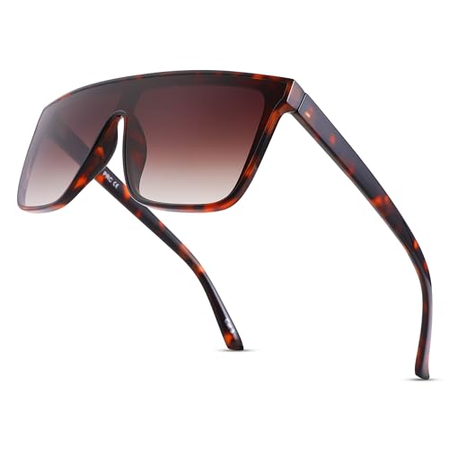 Square Oversized Sunglasses for Women Men Trendy Flat Top Fashion Shield Shades