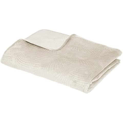 Atmosphera Dessus de lit Velours Ivoire Cover