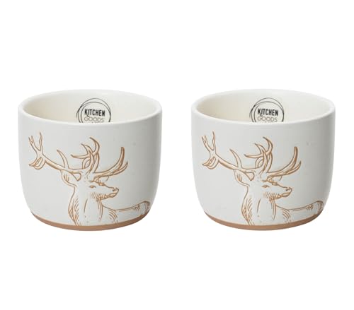 Kaemingk Servierschalen 9x7cm Keramik mit Hirsch Motiv 2er Set -...