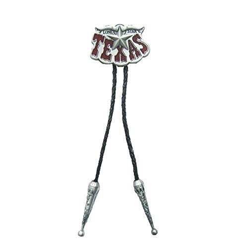 Bolo Tie Texas Lone Star Longhorn Corbata de cuero ajustable con clip Cover