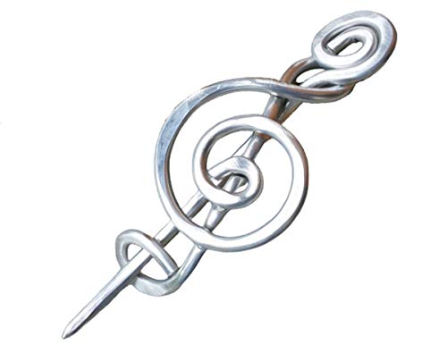 Treble Clef Aluminum Shawl Pin, Scarf Pin, Sweater Brooch, Musician Knitters Gift
