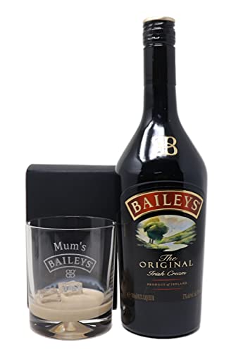 Personalised Dimple Glass Tumbler & 70cl Baileys - Baileys Design (Cardboard Gift Box, Baileys The Original Irish Cream Liqueur)