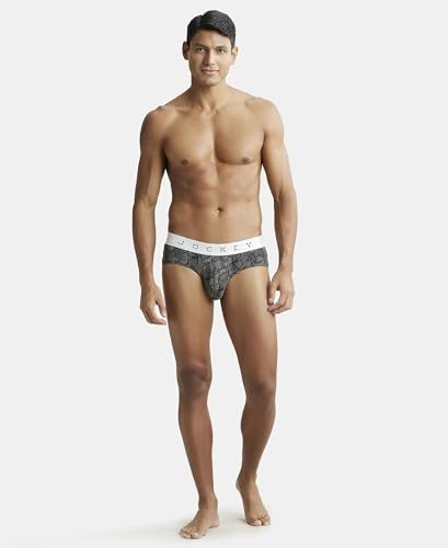 Jockey |Style NY01|Men's Super Combed Cotton Elastane Stretch Printed Brief with Ultrasoft Waistband