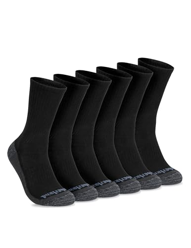 Timberland Men's Comfort Crew Socks, Arch Support, Padded Cushion, Moisture Control, Assorted 6 Pack (Size 7-12)